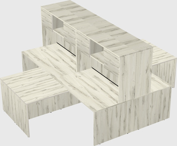 Quad l-shaped office desks
