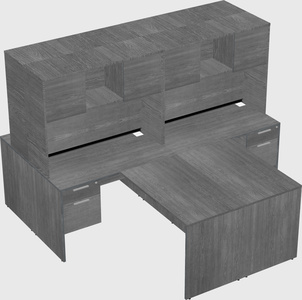 Quad l-shaped office desks