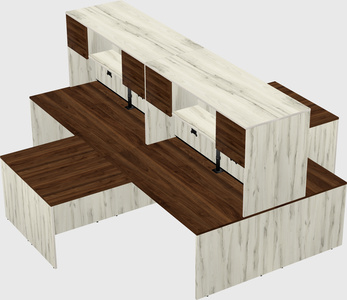 Quad l-shaped office desks