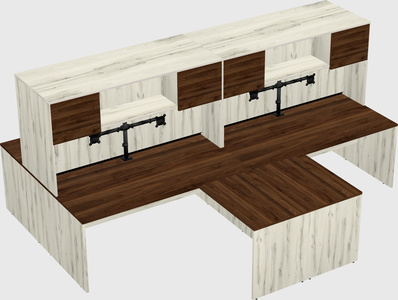 Quad l-shaped office desks