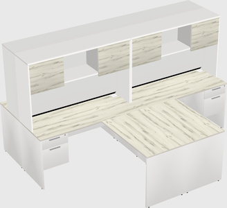 Quad l-shaped office desks