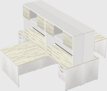 Quad l-shaped office desks