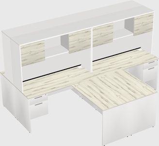 Quad l-shaped office desks