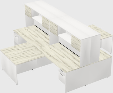 Quad l-shaped office desks