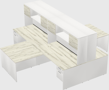 Quad l-shaped office desks