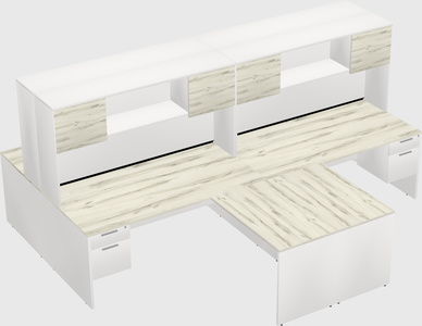Quad l-shaped office desks
