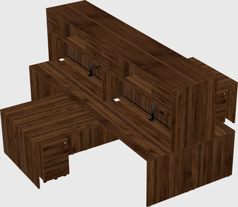 Quad l-shaped office desks