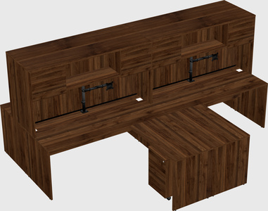 Quad l-shaped office desks
