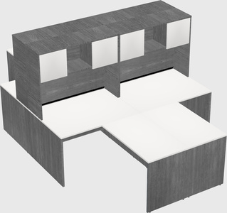 Quad l-shaped office desks