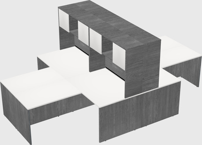 Quad l-shaped office desks