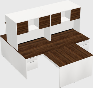 Quad l-shaped office desks