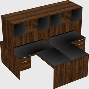 Quad l-shaped office desks