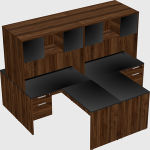 Quad l-shaped office desks