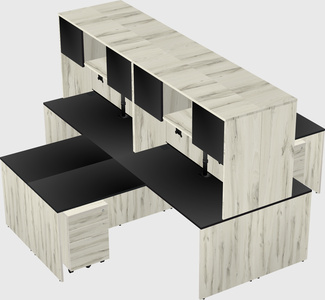 Quad l-shaped office desks