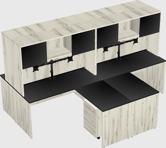 Quad l-shaped office desks