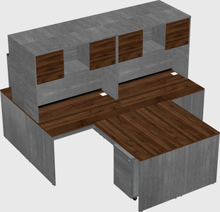 Quad l-shaped office desks