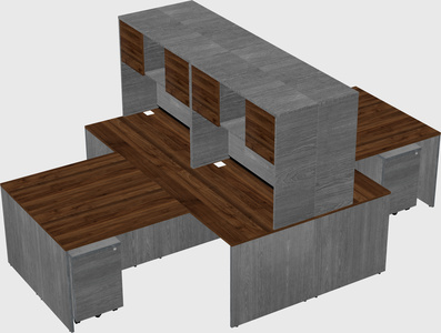 Quad l-shaped office desks