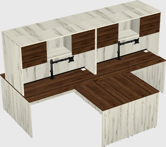 Quad l-shaped office desks
