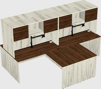 Quad l-shaped office desks