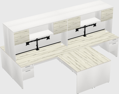 Quad l-shaped office desks