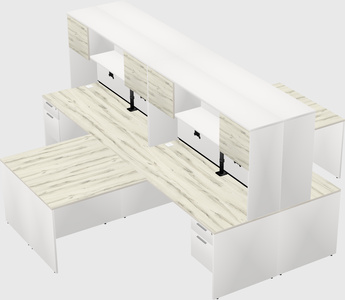 Quad l-shaped office desks