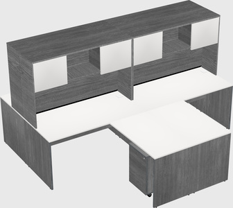 Quad l-shaped office desks