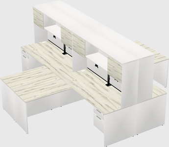 Quad l-shaped office desks