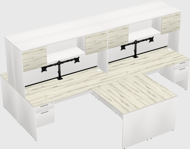 Quad l-shaped office desks