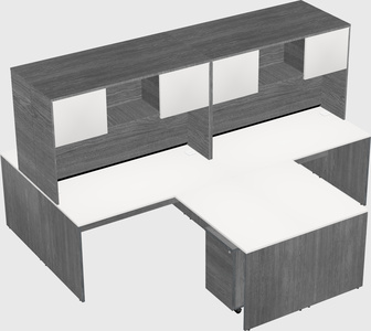 Quad l-shaped office desks