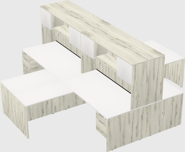 Quad l-shaped office desks