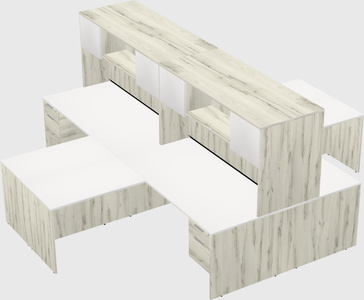 Quad l-shaped office desks