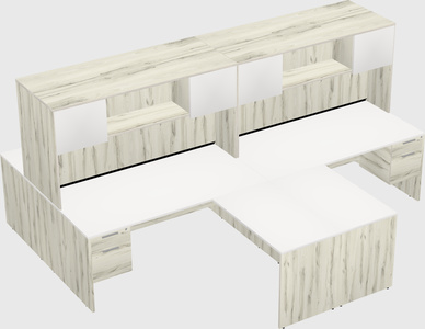 Quad l-shaped office desks