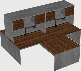 Quad l-shaped office desks
