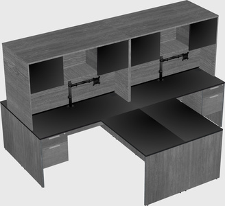 Quad l-shaped office desks