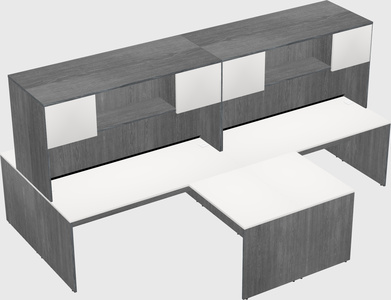 Quad l-shaped office desks