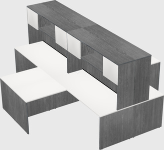 Quad l-shaped office desks