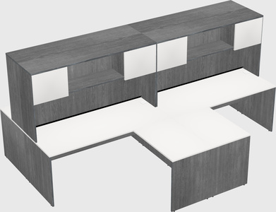 Quad l-shaped office desks