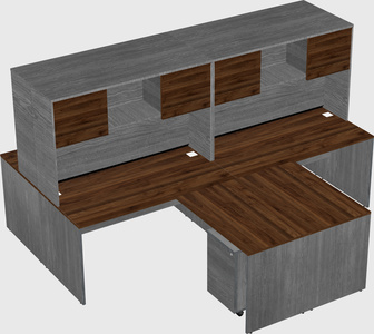 Quad l-shaped office desks