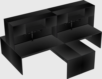 Quad l-shaped office desks