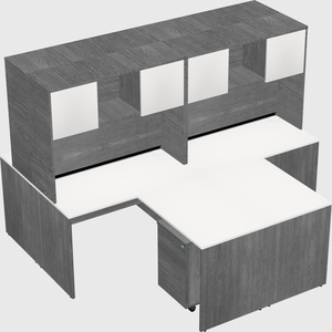 Quad l-shaped office desks