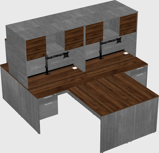 Quad l-shaped office desks