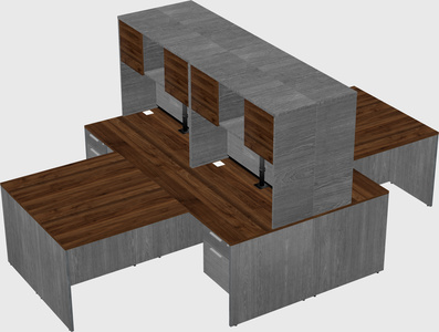 Quad l-shaped office desks