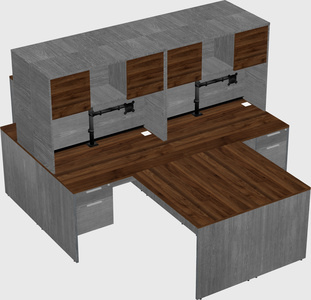 Quad l-shaped office desks
