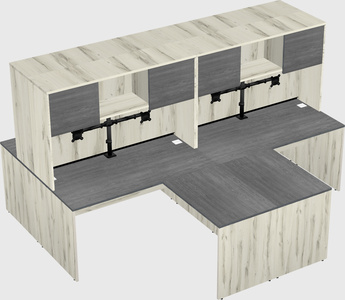 Quad l-shaped office desks