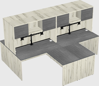 Quad l-shaped office desks