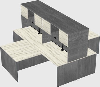 Quad l-shaped office desks