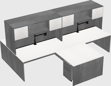 Quad l-shaped office desks