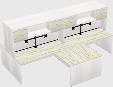 Quad l-shaped office desks