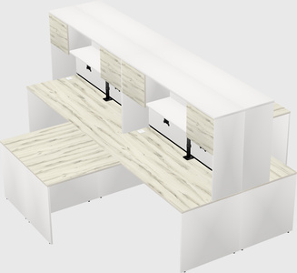 Quad l-shaped office desks