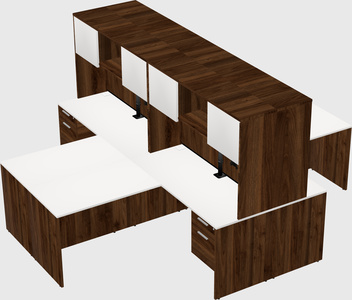 Quad l-shaped office desks